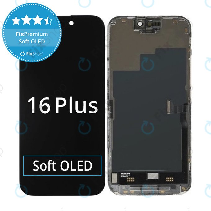 Wyświetlacz Soft OLED dla iPhone 16 Plus, Ekran dotykowy z ramką, DIAGNOSTIC