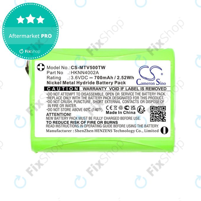Bateria do Motorola Talkabout T280, T200, T82, T82 Extreme, 700mAh, Ni-MH, 3.6V, HKNN4002A, HQ