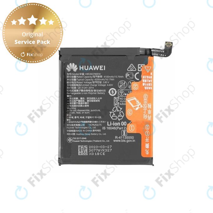 Bateria do Huawei P40 Pro, HB536378EEW, 4200mAh, 02353MET, Genuine Service Pack