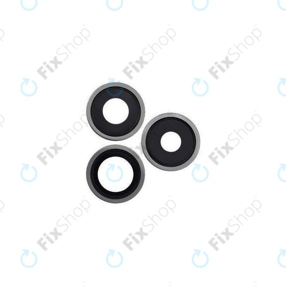 Szklo obiektywu tylnej kamery z ramka (3szt) do iPhone 14 Pro, 14 Pro Max, Space Black