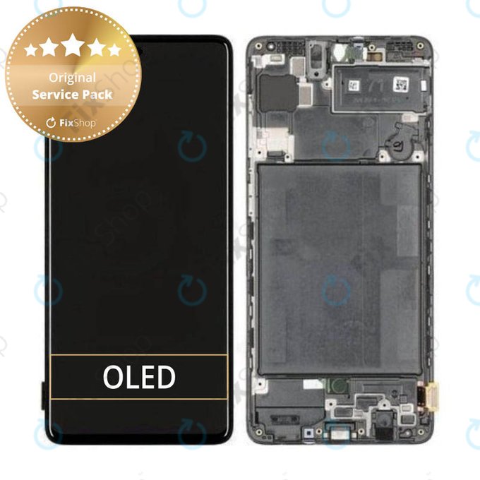 Wyświetlacz do Samsung A71 A715F, Ekran dotykowy z ramką, GH82-22152A, GH82-22248A, Prism Crush Black, Genuine Service Pack