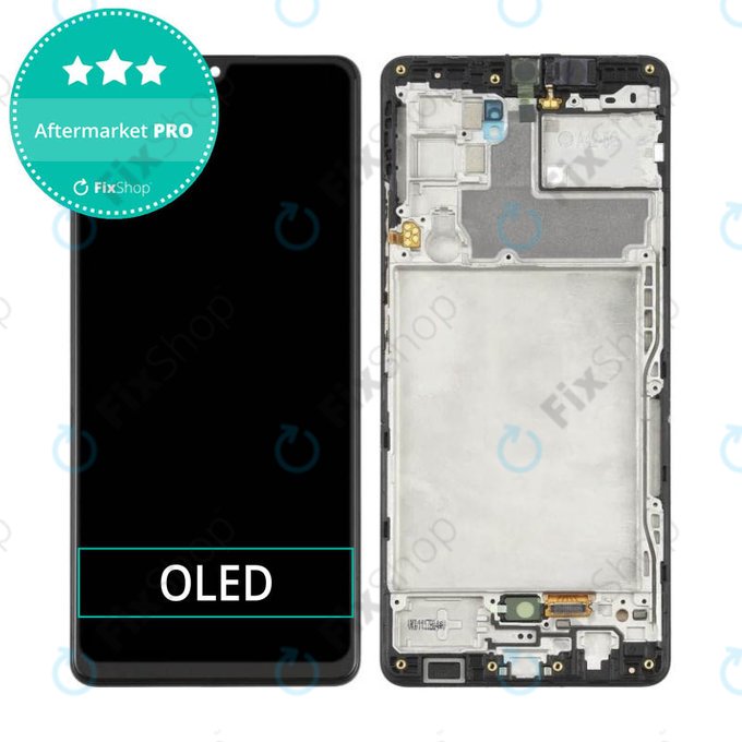 Wyświetlacz OLED do Samsung A42 5G A426B, Ekran dotykowy z ramką, Czarny, Black