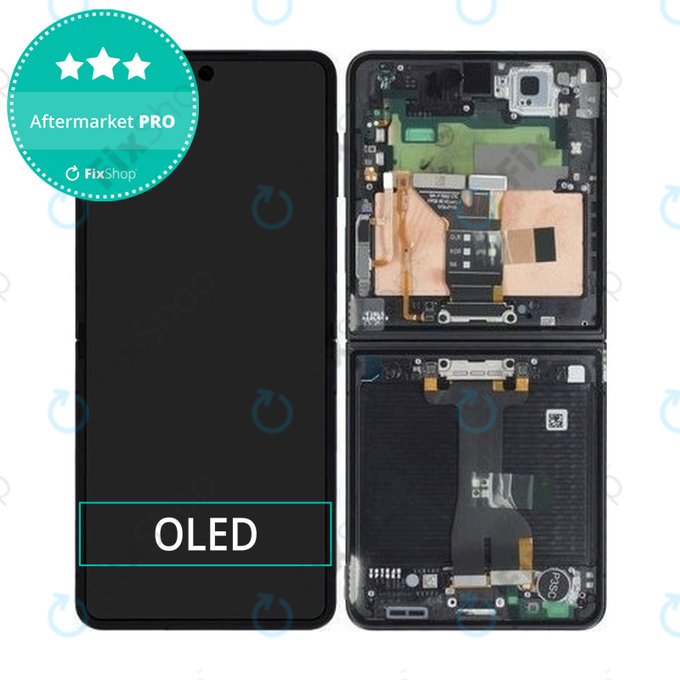 Wyświetlacz OLED dla Samsung Z Flip 7 F766B, Jetblack, Ekran dotykowy z ramką