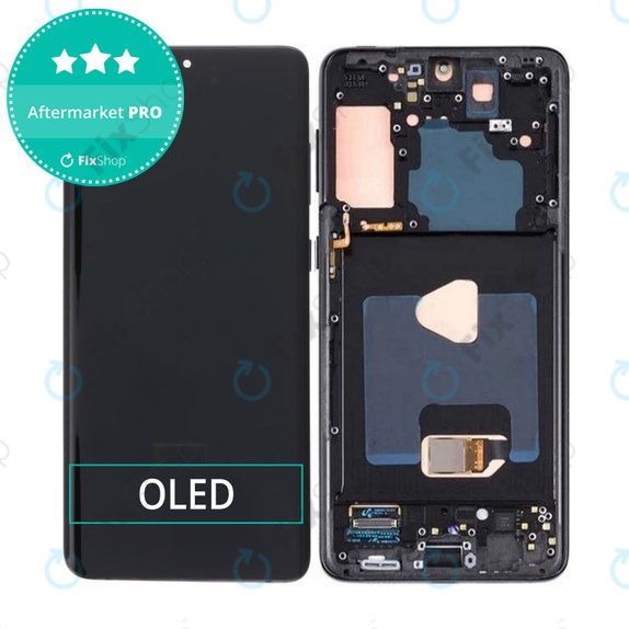 Wyświetlacz OLED do Samsung S21 Plus G996B, Ekran dotykowy z ramką, Phantom Black