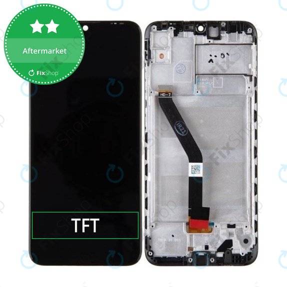 Wyświetlacz do Huawei Honor 8A / Honor Play 8A, Ekran dotykowy z ramką, Czarny, Black, TFT
