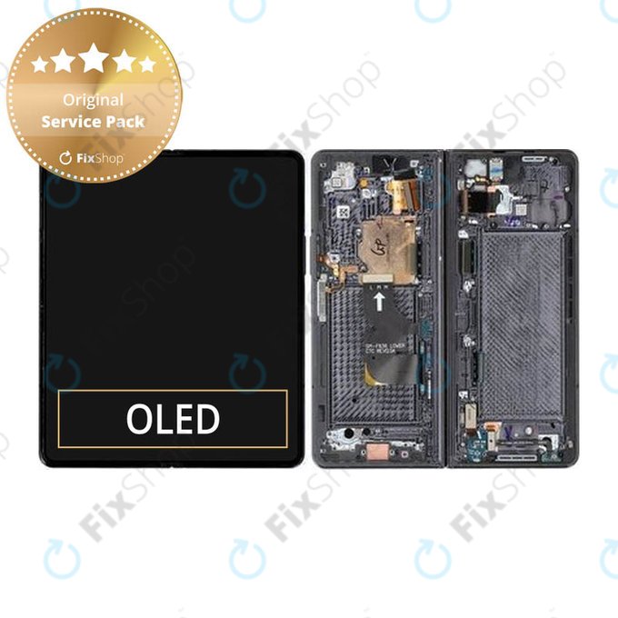 Wyświetlacz do Samsung Z Fold 4 F936B, Ekran dotykowy z ramką, GH82-29461A, GH82-29462A, Phantom Black, Genuine Service Pack