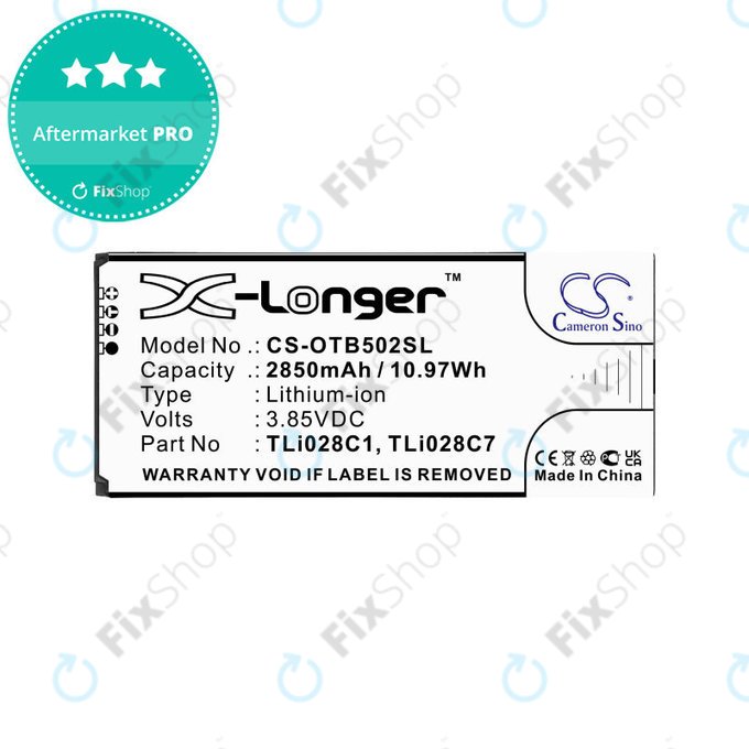 Bateria do Alcatel 1b 2020, Alcatel Ot-5002a, 2850mAh, Li-Ion, 3.85V, TLI028C1, HQ