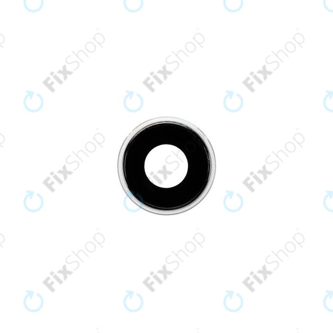 Szklo obiektywu tylnej kamery z ramka do iPhone XR, Bialy, White