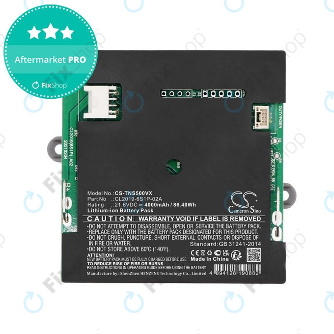 Bateria do Tineco iFloor S5, 4000mAh, Li-Ion, 21.6V, CL2019-6S1P-02A, HQ