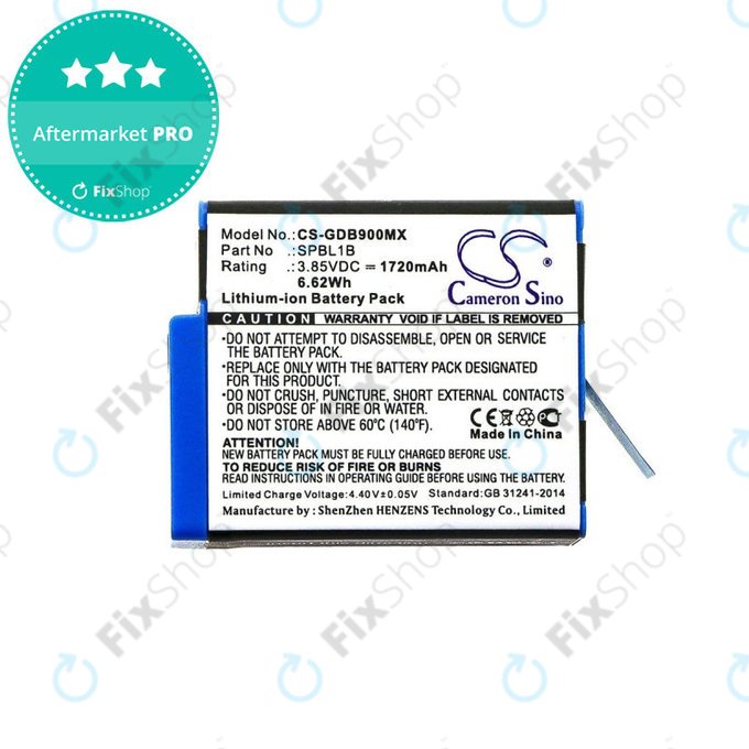 Bateria do Gopro Hero 9, 11, 1720mAh, Li-Ion, 3.85V, SPBL1B, HQ