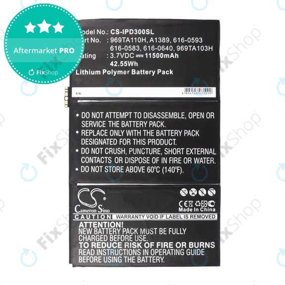 Bateria do iPad 3, iPad 4, 969TA110H, A1389, 616-0593, 11500mAh, HQ