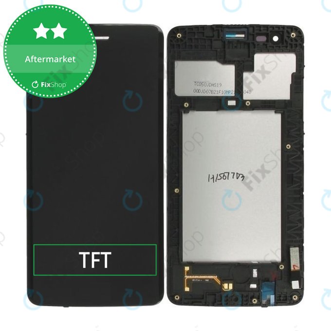 Wyświetlacz do LG K8 M200N (2017), Ekran dotykowy z ramką, Czarny, Black, TFT