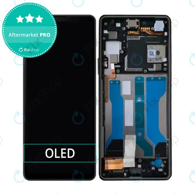 Wyświetlacz OLED do Sony Xperia 10 V, Ekran dotykowy z ramką, Czarny, Black