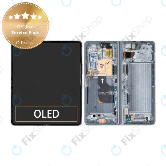 Wyświetlacz do Samsung Z Fold 4 F936B, Ekran dotykowy z ramką, GH82-29461B, GH82-29462B, Graygreen, Genuine Service Pack