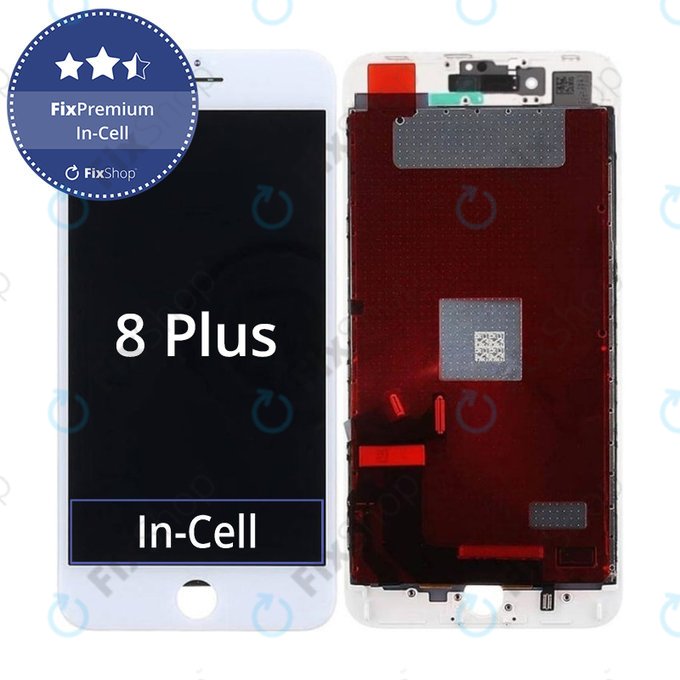 Wyświetlacz In-Cell dla iPhone 8 Plus, White, Ekran dotykowy z ramką, FixPremium