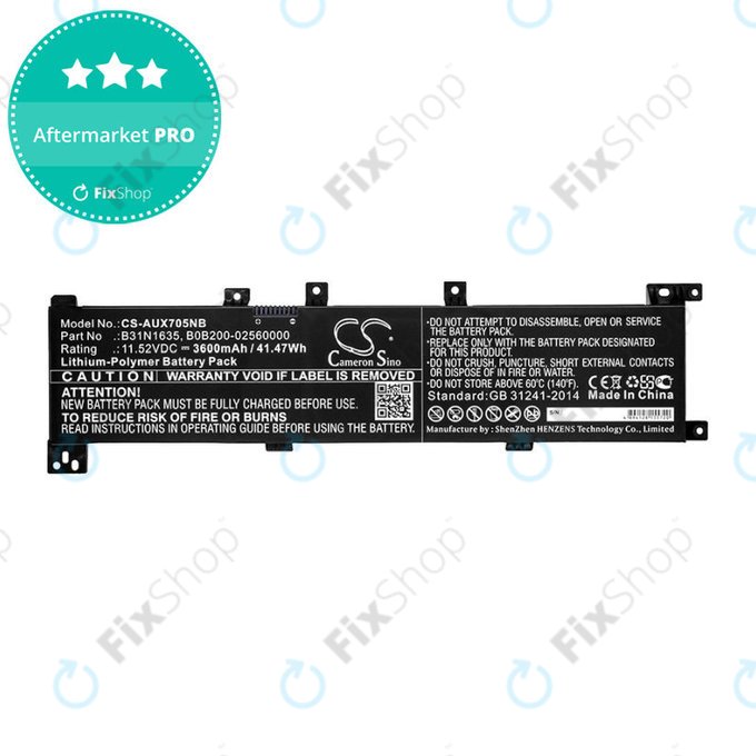 Bateria do Asus A705QA, Asus F705MA-Bx030t, 3600mAh, Li-Pol, 11.52V, B31N1635, HQ