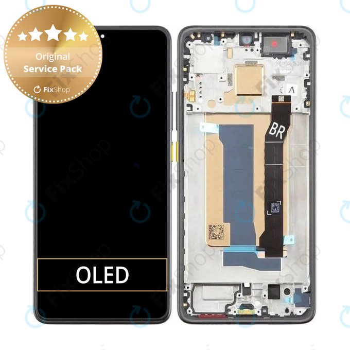 Wyświetlacz dla Xiaomi Poco X7 Pro, Ekran dotykowy z ramką, Yellow, 56000100O1000, Genuine Service Pack