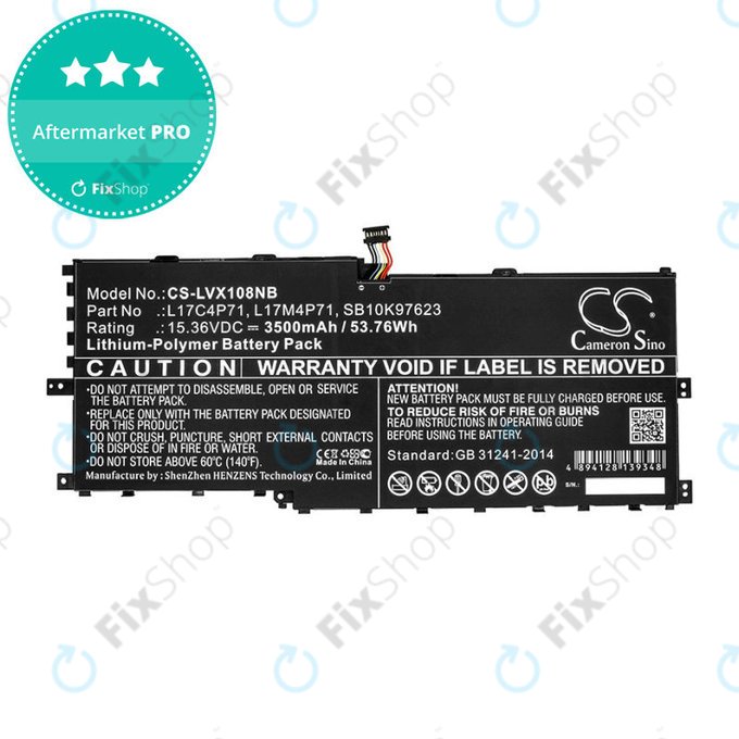 Bateria do Lenovo ThinkPad X1 Yoga 2018, 3500mAh, Li-Pol, 15.36V, L17C4P71, HQ