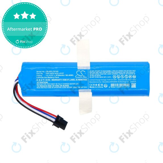 Bateria do 360 S6 Pro, S9, X90, X95, Eufy Robovac L70 Hybrid, 6700mAh, Li-Ion, 14.4V, INR18650M26-4S2P, HQ