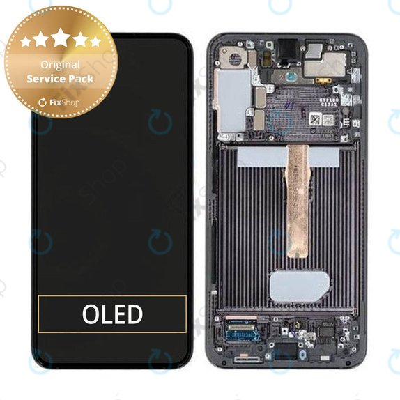 Wyświetlacz do Samsung S22 Plus S906B, Ekran dotykowy z ramką, GH82-27500A, GH82-27501A, Phantom Black, Genuine Service Pack