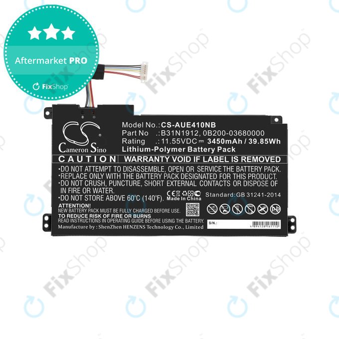 Bateria do Asus VivoBook 14 E410ma, F414ma, L410ma, 3450mAh, Li-Pol, 11.55V, B31N1912, HQ
