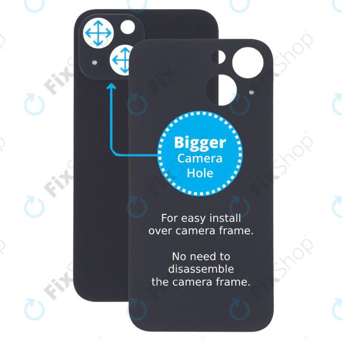 Tylne szklo z duza dziura na aparat do iPhone 13 Mini, Midnight