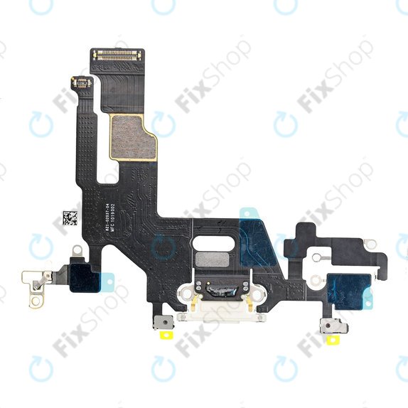 Złącze ładowania z taśmą flex do iPhone 11, Bialy, White