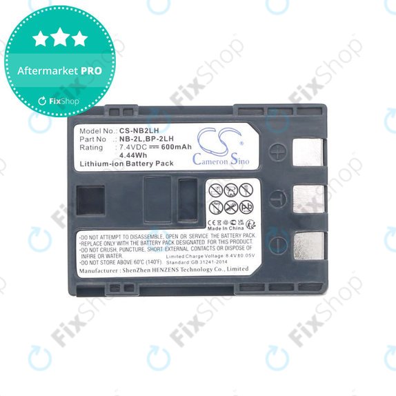 Bateria do Canon EOS 350D, 400D, PowerShot S30, S60, S80, 600mAh, Li-Ion, 7.4V, NB-2LH, HQ