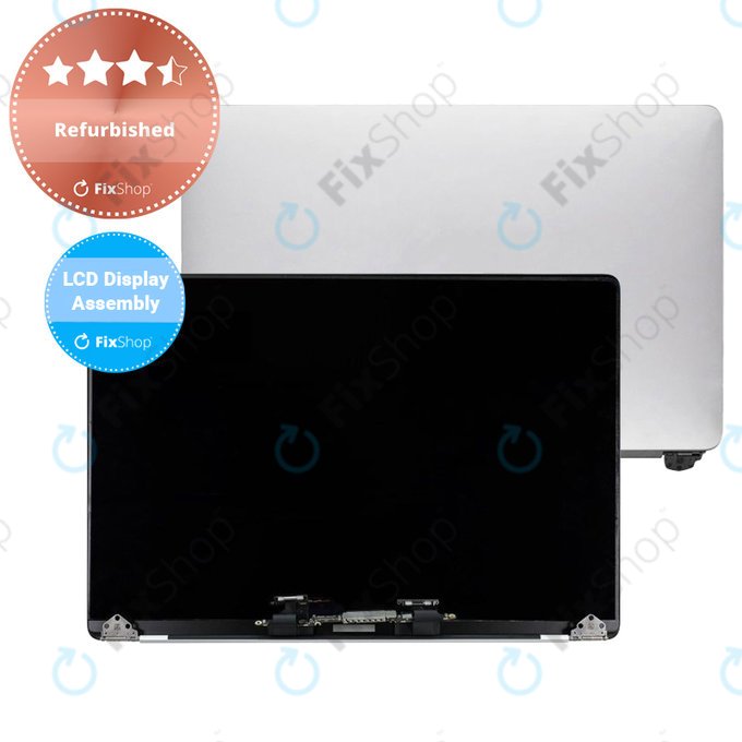 Zestaw wyświetlacza do MacBook Pro 13", koniec 2016 – połowa 2017, Srebrny, Silver, LCD, taśma Flex, jednostka sterująca, pokrywa tylna, zawiasy, Refursbihed