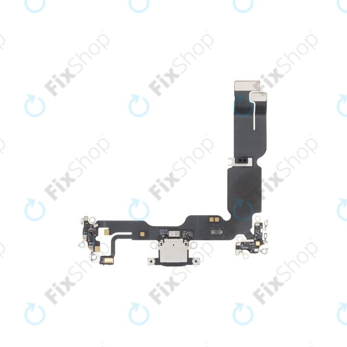 Złącze ładowania z taśmą flex do iPhone 15 Plus, Czarny, Black