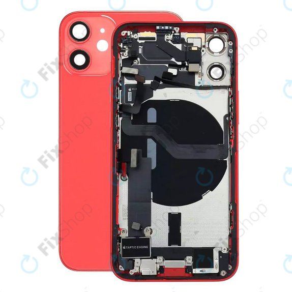 Tylna obudowa z malymi czesciami do iPhone 12 Mini, Czerwony, Red