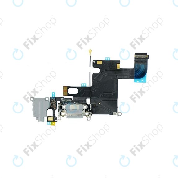 Złącze ładowania z taśmą flex do iPhone 6, Czarny, Black