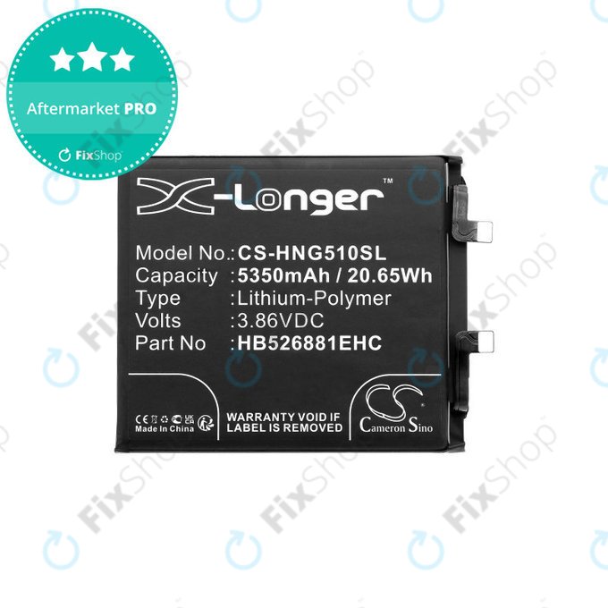 Bateria do Honor Magic 5 Pro, 5350mAh, Li-Pol, 3.86V, HB526881EHC, HQ