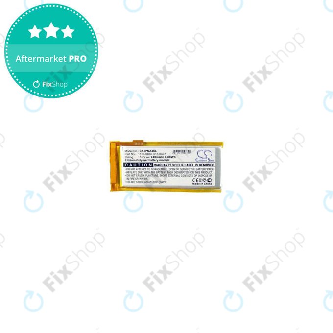 Bateria do iPod Nano (4th Gen), 616-0405, 240mAh, HQ