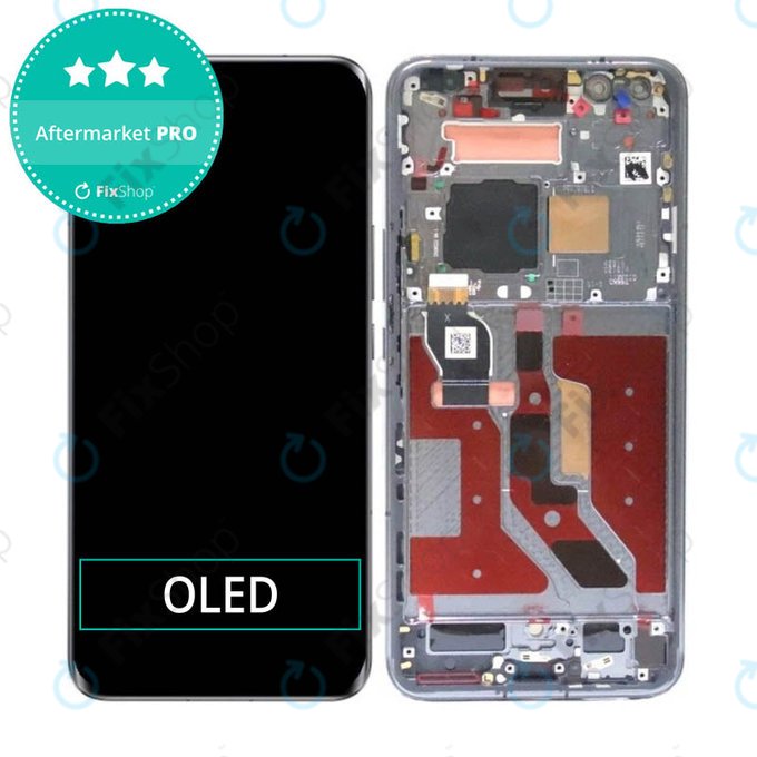 Wyświetlacz OLED do Honor Magic5 Pro PGT-N19, Ekran dotykowy z ramką, Czarny, Black