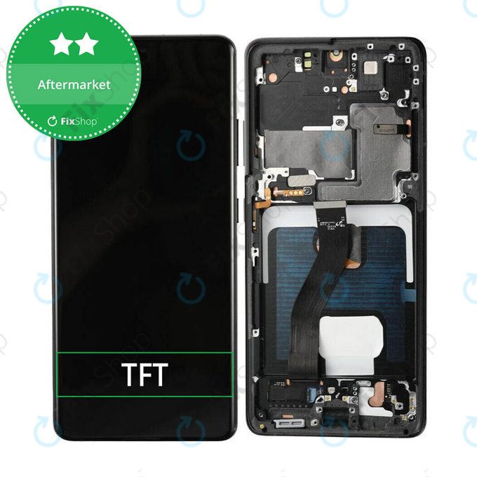 Wyświetlacz do Samsung S21 Ultra G998B, Ekran dotykowy z ramką, Phantom Black, TFT