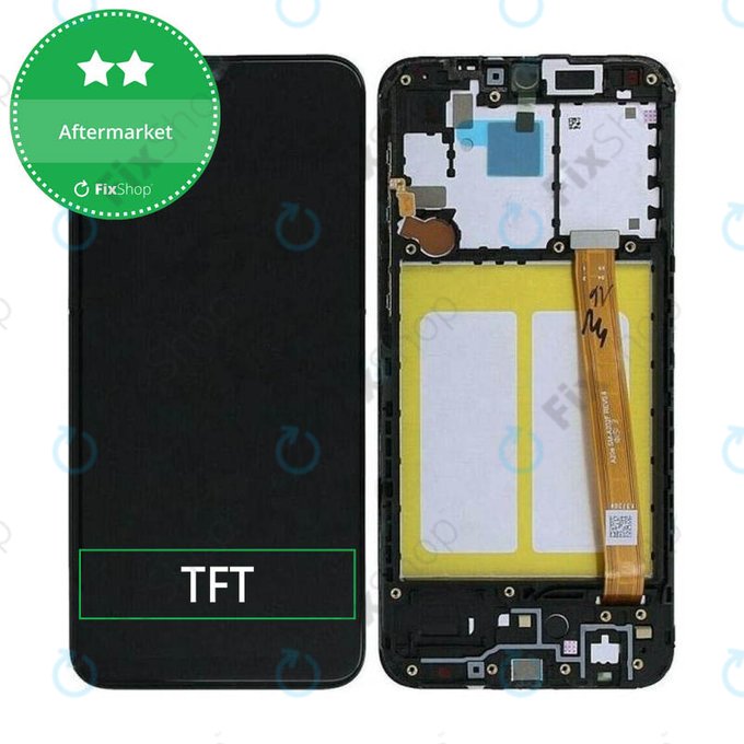 Wyświetlacz do Samsung A20e A202F, Ekran dotykowy z ramką, Czarny, Black, TFT