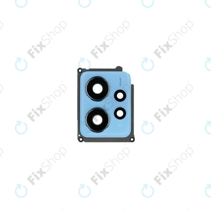 Szklo obiektywu tylnej kamery z ramka do Xiaomi Redmi Note 12 23021RAAEG, 23021RAA2Y, 56000400M700, Ice Blue, Genuine Service Pack