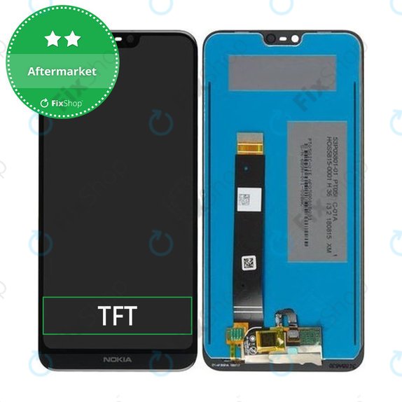 Wyświetlacz do Nokia 7.1, Ekran dotykowy bez ramki, TFT