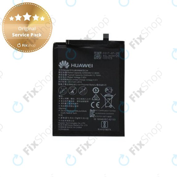Bateria do Huawei Mate 10 Lite, Honor 7X, Nova 2 Plus, P Smart Plus (Nova 3i), P30 Lite, P30 Lite 2020, HB356687ECW 3240mAh, 24022598, 24022698, 24022872, Genuine Service Pack