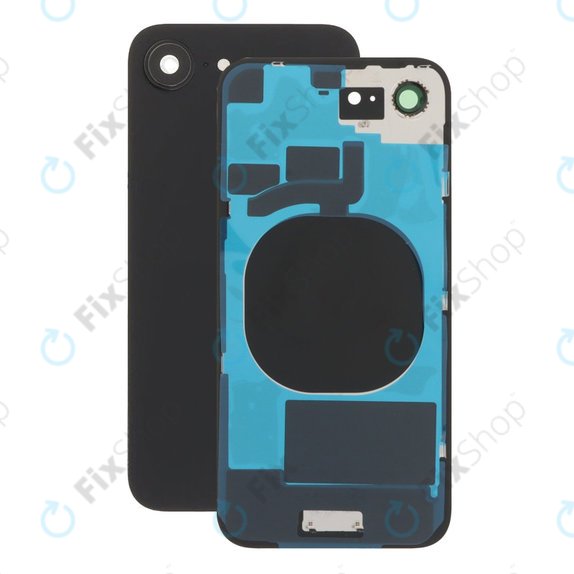 Tylne szkło obudowy z obiektywem aparatu do iPhone 16e, Czarny, Black