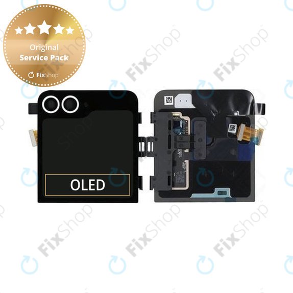 Wyświetlacz (External) do Samsung Z Flip 6 F741B, Ekran dotykowy z ramką, GH97-30012F, Biały, White, Genuine Service Pack