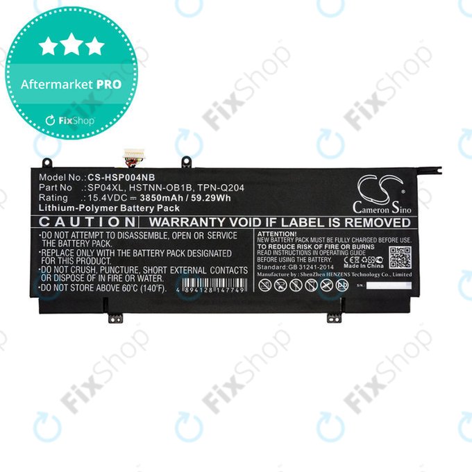 Bateria do HP Spectre X360 13, 3850mAh, Li-Pol, 15.4V, HSTNN-OB1B, HQ