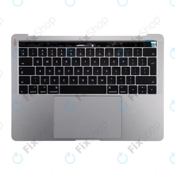 Górna ramka klawiatury z klawiaturą UK, mikrofonem, trackpadem i głośnikami do MacBooka Pro 13" A1706, koniec 2016 r. – połowa 2017 r., Space Gray