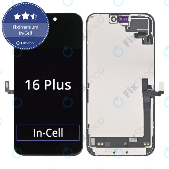 Wyświetlacz In-Cell FHD dla iPhone 16 Plus, Ekran dotykowy z ramką, FixPremium