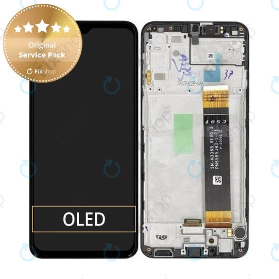 Wyświetlacz do Samsung A23 4G A235F, Ekran dotykowy z ramką, Czarny, Black, GH82-28563A, GH82-28657A, Genuine Service Pack