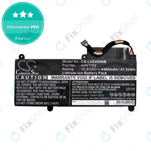 Bateria do Lenovo ThinkPad E450, E455, E460, E465, T470p, ThinkPad Edge E450 i7, 4400mAh, Li-Ion, 10.8V, 45N1752, HQ