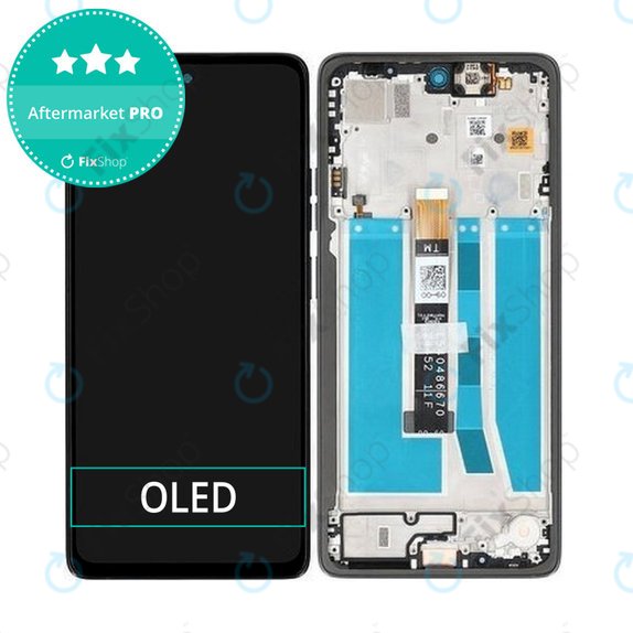 Wyświetlacz do Motorola Moto G75 5G XT2437-2, Ekran dotykowy z ramką, Czarny, Black, TFT