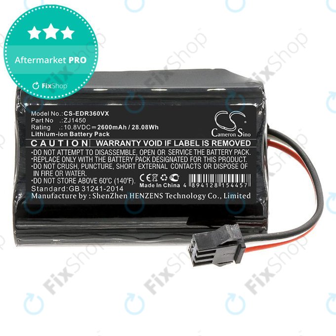Bateria do Ecovacs D36, DA60, DA611, DB35, TCR360, 2600mAh, Li-Ion, 10.8V, ZJ1450, HQ