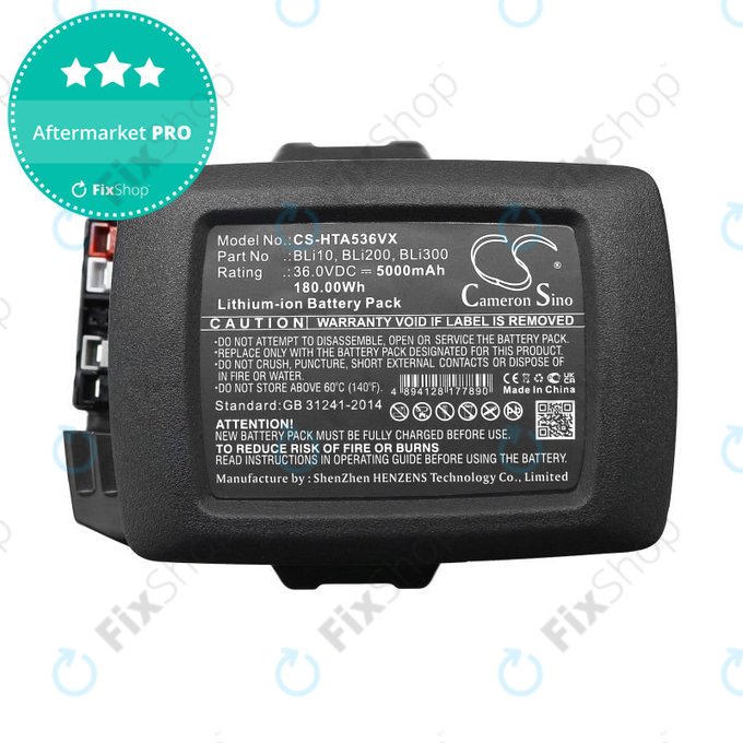 Bateria do Husqvarna 110il, 525ilxt, 5000mAh, Li-Ion, 36V, BLi10, BLi200, HQ